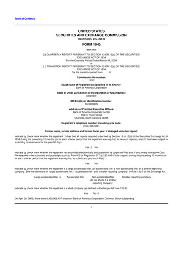 Vorschaubild Bank of America  10-Q Quartalsbericht  