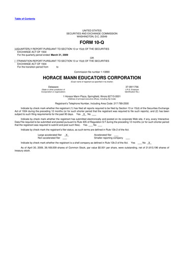 Vorschaubild Horace Mann Educators 10-Q Quartalsbericht  