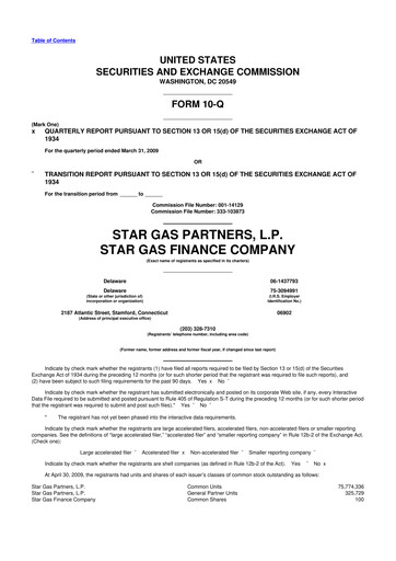 Thumbnail Star Group 10-Q Quarterly Report FY 