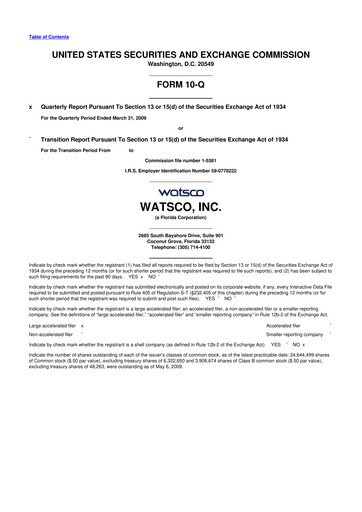 Thumbnail Watsco
 10-Q Quarterly Report FY 