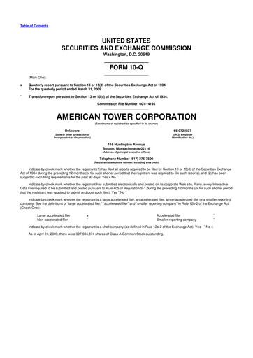 Thumbnail American Tower 10-Q Quarterly Report FY 