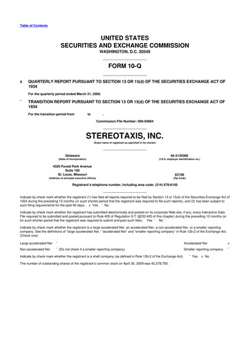 Vorschaubild Stereotaxis 10-Q Quartalsbericht  