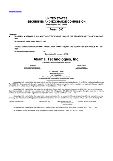 Thumbnail Akamai
 10-Q Quarterly Report FY 