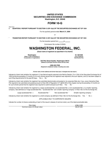 Thumbnail WaFd Bank 10-Q Quarterly Report FY 