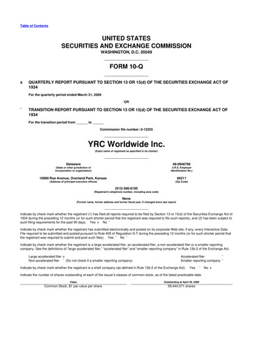 Thumbnail Yellow Corporation 10-Q Quarterly Report FY 