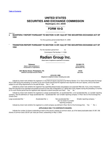 Thumbnail Radian Group
 10-Q Quarterly Report FY 