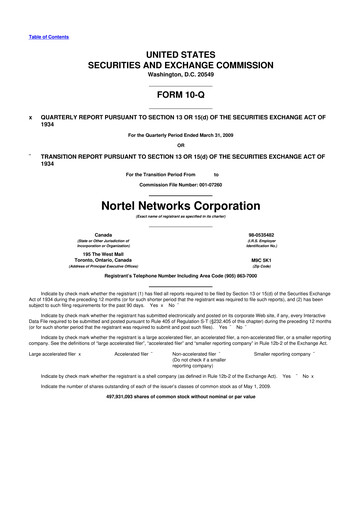 Vorschaubild Nortel Networks 10-Q Quartalsbericht  