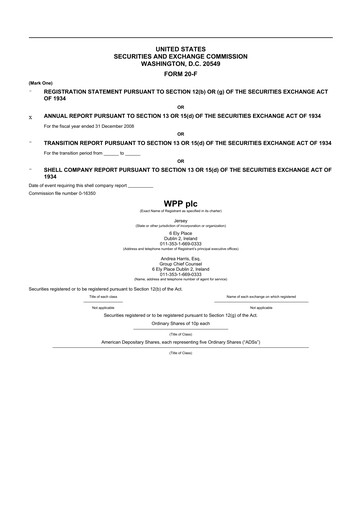 Thumbnail WPP 20-F Annual Report 