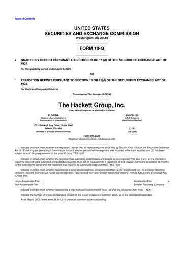 Vorschaubild The Hackett Group

 10-Q Quartalsbericht  