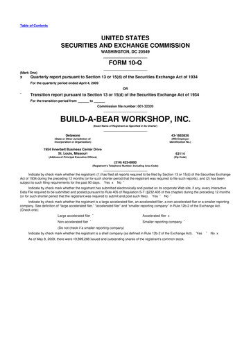 Thumbnail Build-A-Bear Workshop 10-Q Quarterly Report FY 