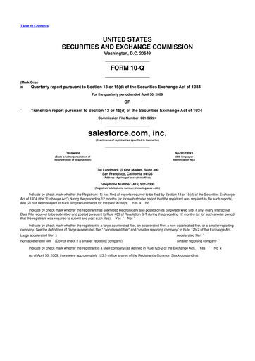Vorschaubild Salesforce 10-Q Quartalsbericht  