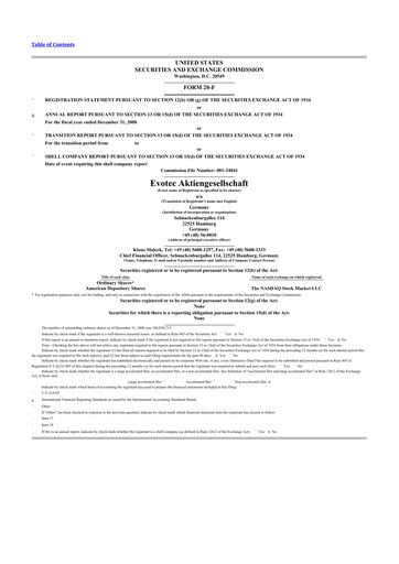 Miniature Evotec 20-F Rapport annuel 