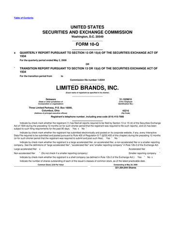 Thumbnail Bath & Body Works 10-Q Quarterly Report FY 