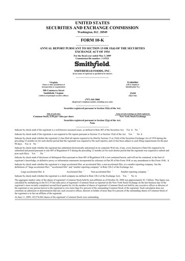 Thumbnail Smithfield Foods 10-K Annual Report 