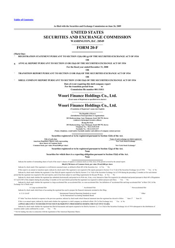 Thumbnail Woori Financial Group 20-F Annual Report 