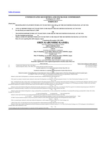 Thumbnail ORIX
 20-F Annual Report 