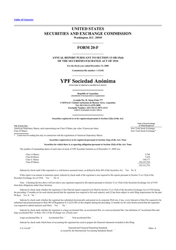 Thumbnail YPF S.A. 20-F Annual Report 