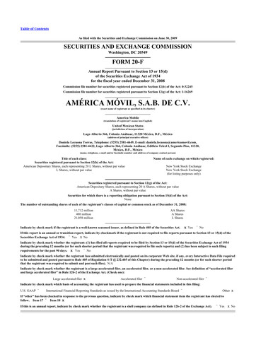 Thumbnail America Movil 20-F Annual Report 