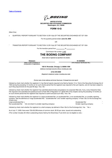 Miniature Boeing 10-Q Rapport trimestriel  