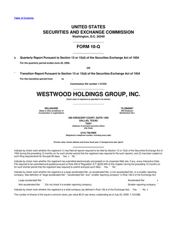 Thumbnail Westwood Holdings Group 10-Q Quarterly Report FY 