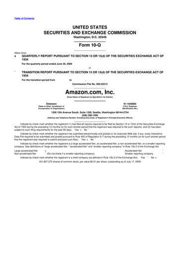 Miniature Amazon 10-Q Rapport trimestriel  