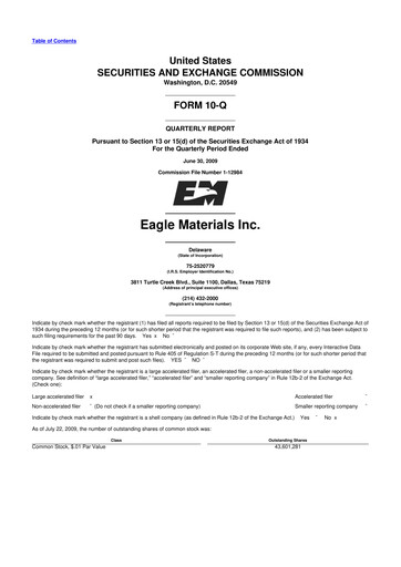 Thumbnail Eagle Materials
 10-Q Quarterly Report FY 