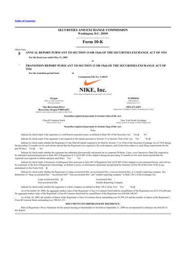 Thumbnail Nike 10-K Annual Report 