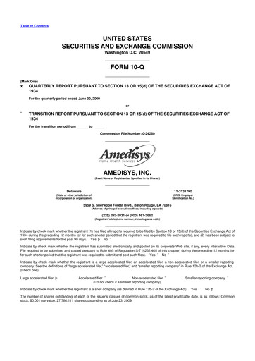 Thumbnail Amedisys 10-Q Quarterly Report FY 