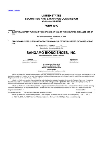 Thumbnail Sangamo Therapeutics
 10-Q Quarterly Report FY 