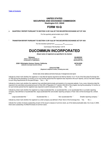 Thumbnail Ducommun 10-Q Quarterly Report FY 