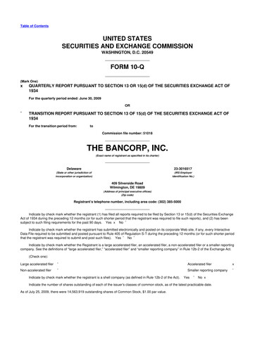 Thumbnail The Bancorp, Inc. 10-Q Quarterly Report FY 