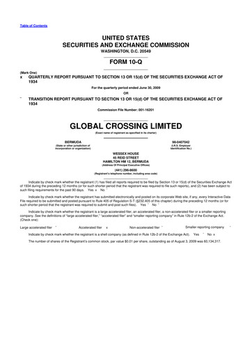 Thumbnail Global Crossing 10-Q Quarterly Report FY 