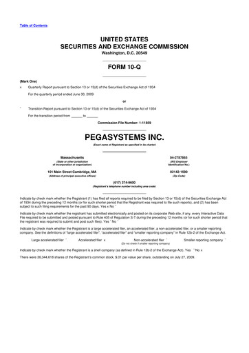 Thumbnail Pegasystems 10-Q Quarterly Report FY 