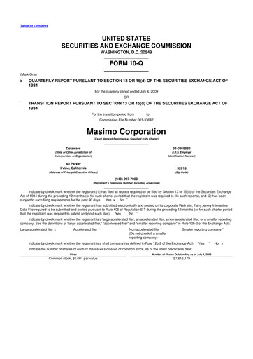 Thumbnail Masimo 10-Q Quarterly Report FY 
