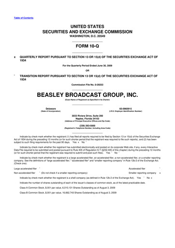 Thumbnail Beasley Broadcast Group
 10-Q Quarterly Report FY 