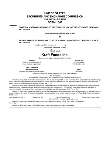 Thumbnail Mondelez International 10-Q Quarterly Report FY 