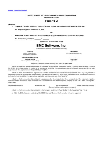 Thumbnail BMC Software 10-Q Quarterly Report FY 