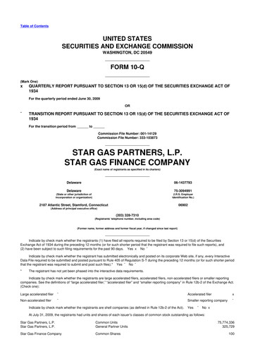 Thumbnail Star Group 10-Q Quarterly Report FY 