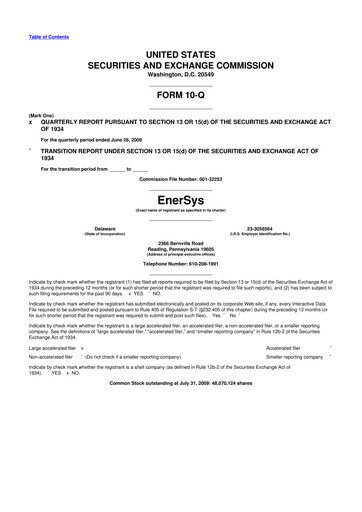 Thumbnail EnerSys 10-Q Quarterly Report FY 