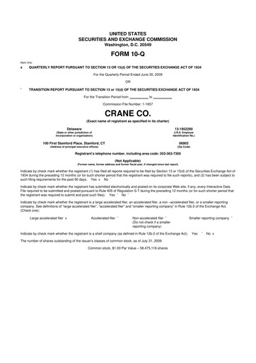 Thumbnail Crane NXT 10-Q Quarterly Report FY 