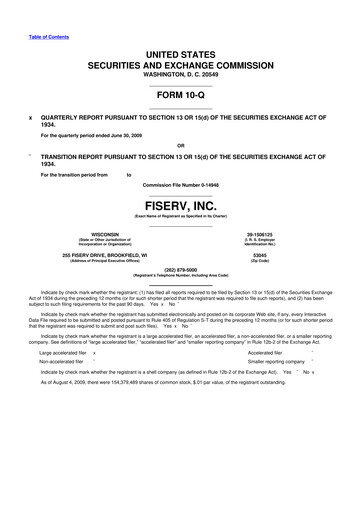 Vorschaubild Fiserv 10-Q Quartalsbericht  