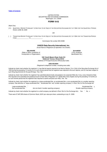 Vorschaubild OneSpan 10-Q Quartalsbericht  