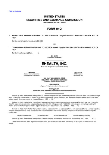 Thumbnail eHealth 10-Q Quarterly Report FY 