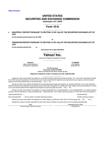 Thumbnail Yahoo Inc. 10-Q Quarterly Report FY 