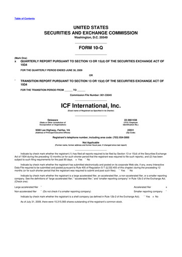 Thumbnail ICF International 10-Q Quarterly Report FY 