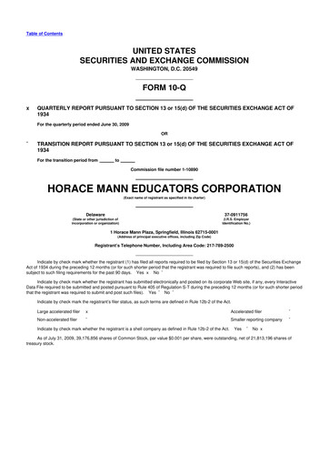 Vorschaubild Horace Mann Educators 10-Q Quartalsbericht  