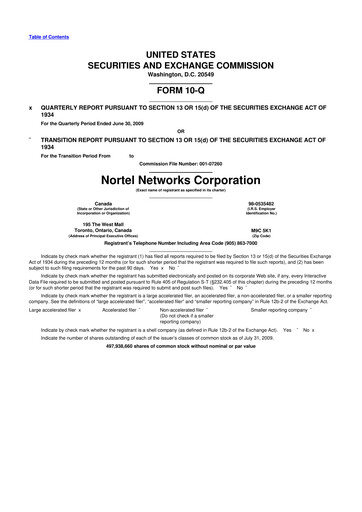 Vorschaubild Nortel Networks 10-Q Quartalsbericht  