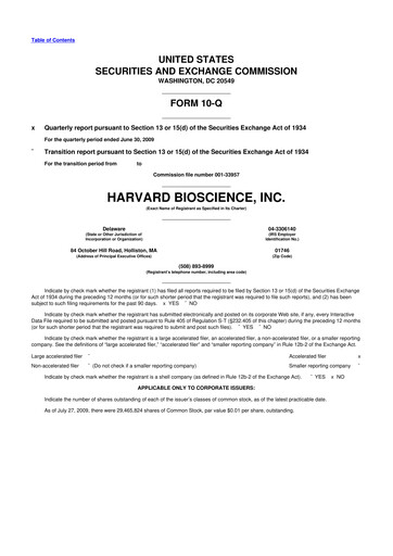 Thumbnail Harvard Bioscience 10-Q Quarterly Report FY 