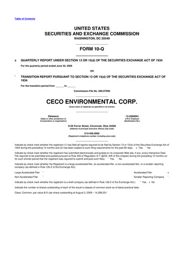 Thumbnail CECO Environmental
 10-Q Quarterly Report FY 
