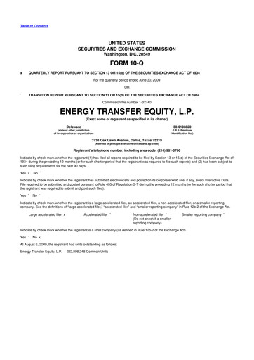 Thumbnail Energy Transfer LP
 10-Q Quarterly Report FY 